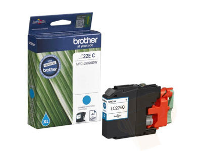 Brother blæk LC22EC cyan, 1200 sider