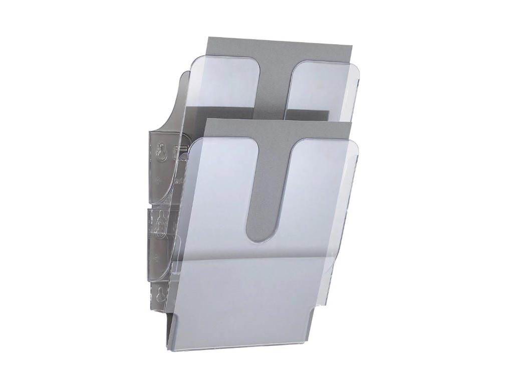 Brochureholder Flexiplus A4 2 rum lodret klar