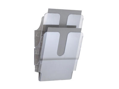 Brochureholder Flexiplus A4 2 rum lodret klar