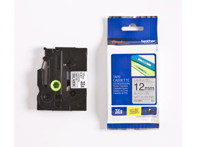Brother tape TZEM931 12mm sort/sølv