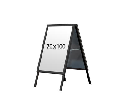 Gadeskilt 70x100 cm 32 mm sort alu ramme