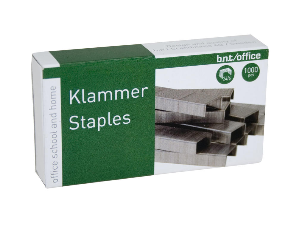 Hæfteklamme 24/6 BNT/Office 1000 stk