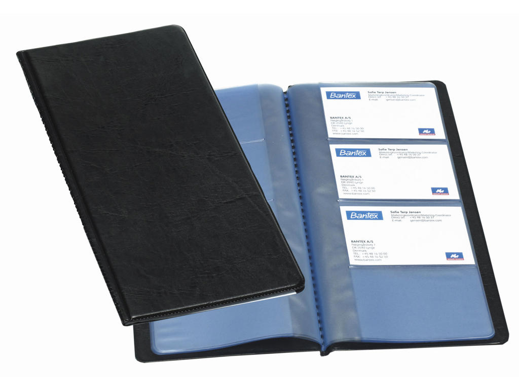 Visitkortmappe 3550 sort til 96 kort