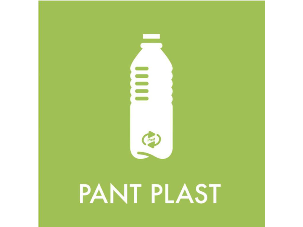 Affaldspiktogram Pant Plast | 12x12cm | Selvklæbende Folie | Grøn