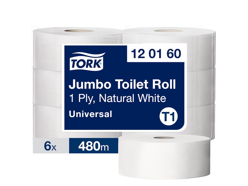 Toiletpapir Tork Jumbo T1 120160 Universal 1-lags 6 rl.
