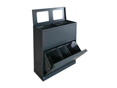 Affaldsbeholder Bica 4-11 fraktioner total 80L sort