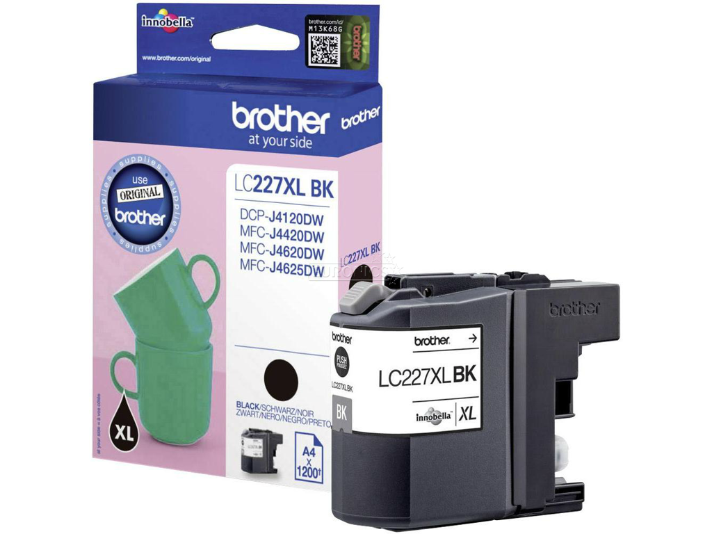 Brother blæk LC227XLBK sort, 1200 sider