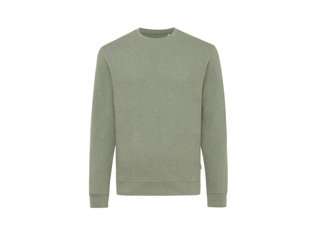 Iqoniq Denali Crew neck i ufarvet genanvendt bomuld, heather green