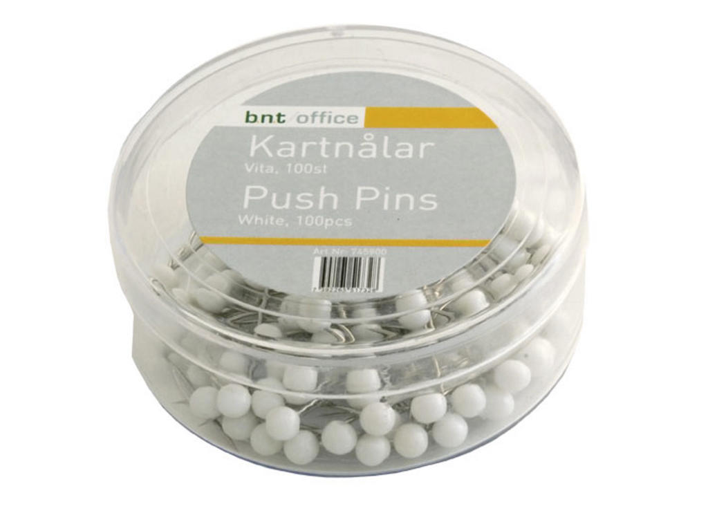 Kortnåle 4/20mm hvid 100 stk.