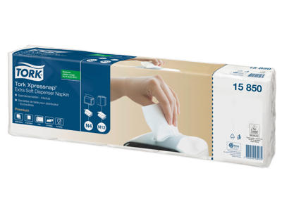 Servietter Tork N4 15850 Xpressnap 2-lags hvid 8000 stk. 