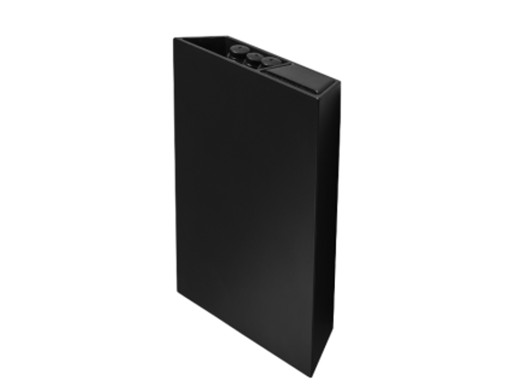 Air Pocket sort aluminium, inklusiv visker og 3 stk sorte penne 160 x 200 x 34 mm