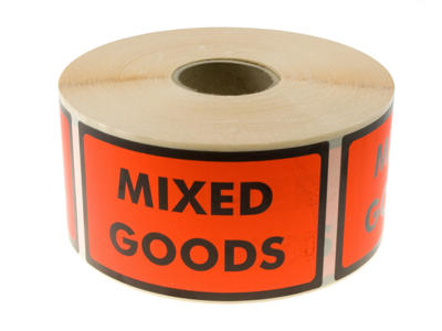 Etiket med tryk: MIXED GOODS 1000 stk