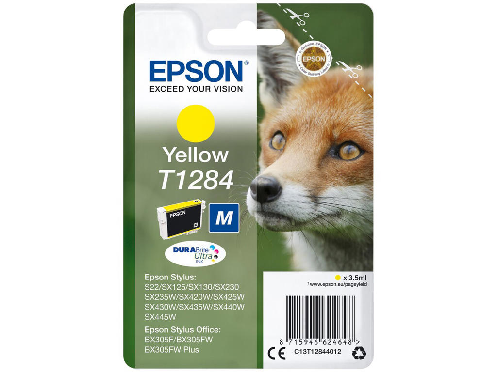 Epson Blækpatron T1284 gul, 175 sider