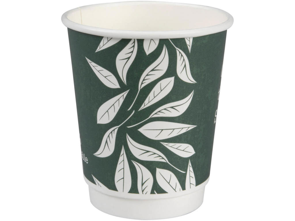 Papkrus Green Leaves Double Wall | 24/28 cl | 25 stk