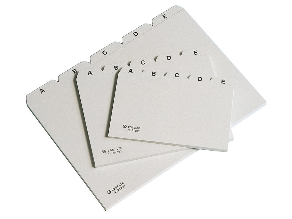 Kartoteksalfabet Esselte plast A6 grå 21682