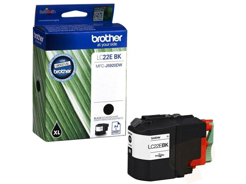 Brother blæk LC22EBK sort, 2400 sider