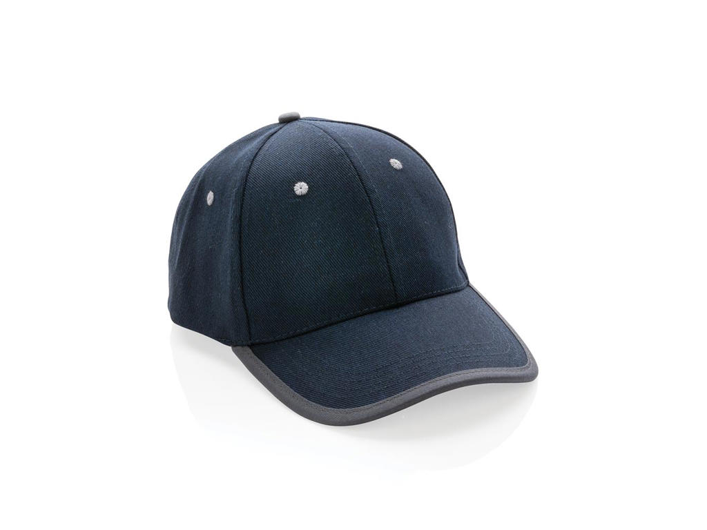 Impact Aware&trade; Børstet Rcotton 6 Panel Kontrast cap 280gr, Marine blå