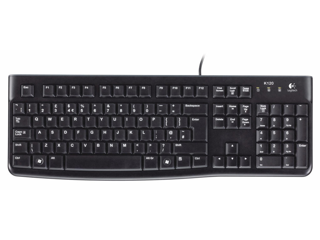 Tastatur Logitech K120 sort kablet
