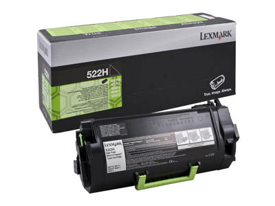 Lexmark toner 522H 52D2H00 sort, 25000 sider