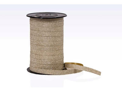 Gavebånd | 10mm x 100m | glitter | guld