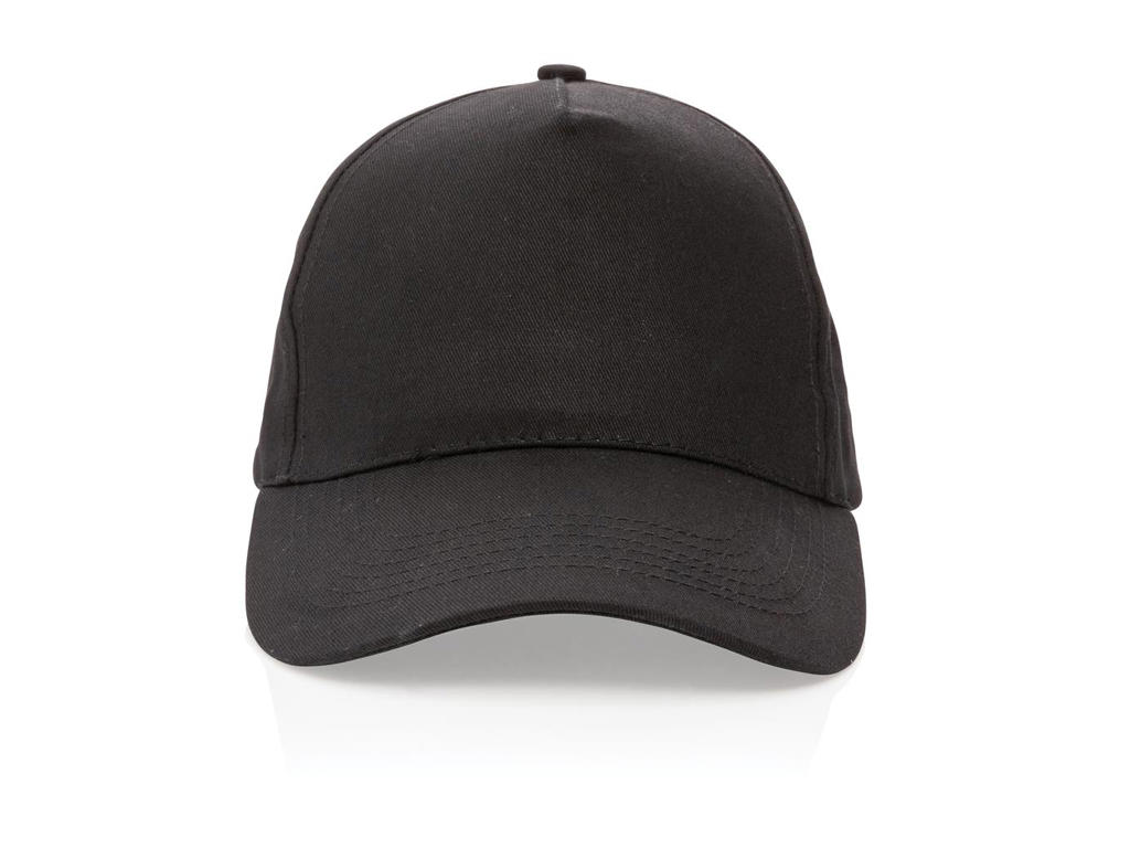 Impact 5 Panels cap, 190gr Genanvendelig Bomuld, med Aware&trade;, Sort