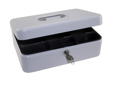 Pengekasse med 6 møntrum 90x180x250mm hvid