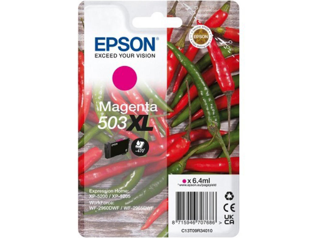 Epson blæk T503XL magenta, 470 sider