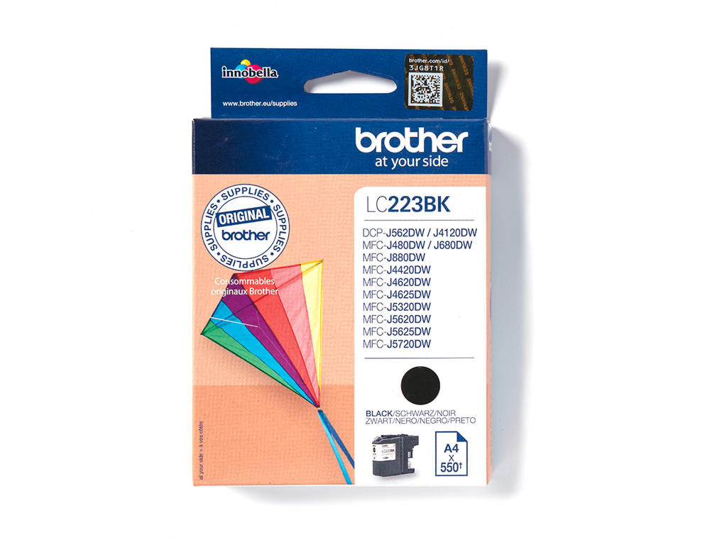 Brother blæk LC223BK sort, 550 sider