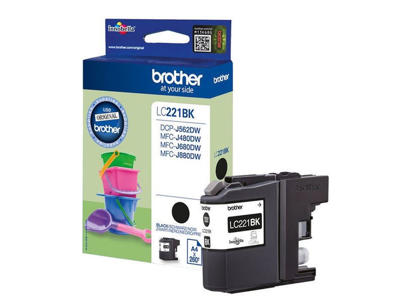 Brother blæk LC221 sort, 260 sider