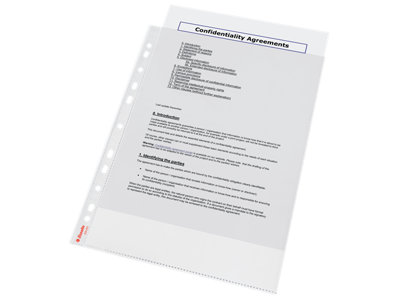 Plastlomme A4 0,055 glasklar å/top 100 stk Esselte