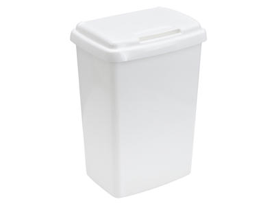 Affaldsspand 50 liter hvid plast m/låg