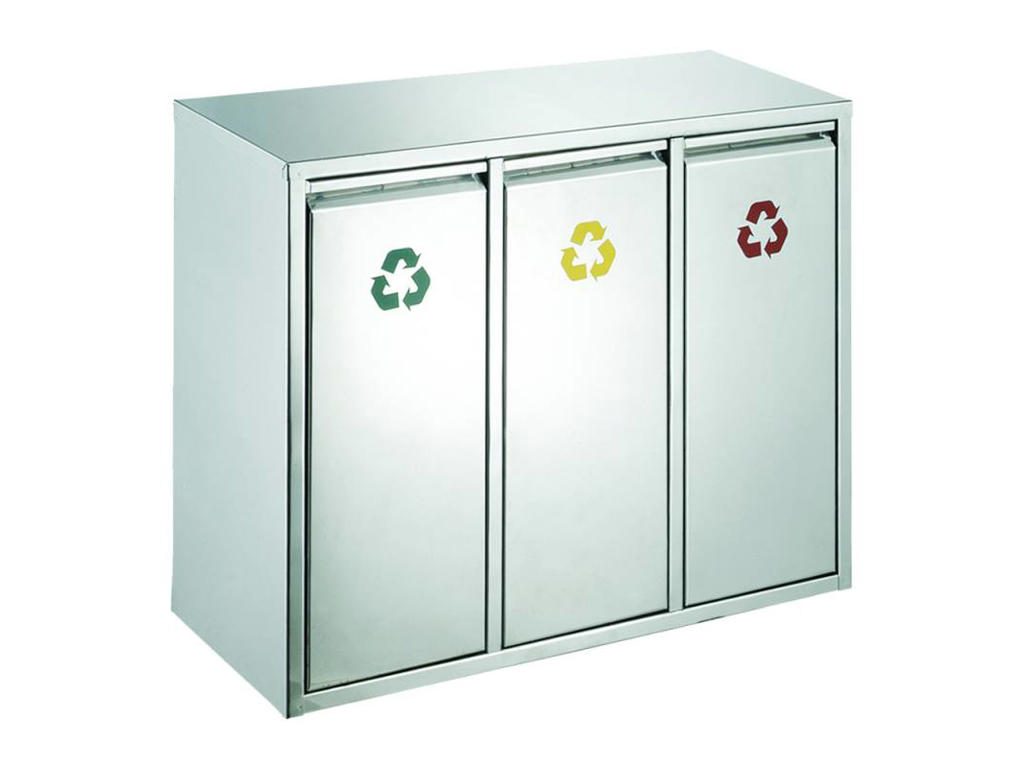 Affaldsstation 3x15 liter mat stål