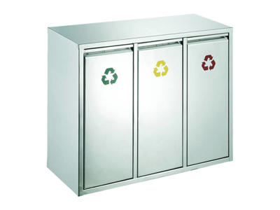 Affaldsstation 3x15 liter mat stål