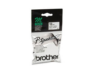 Brother tape MK231 12mm sort/hvid