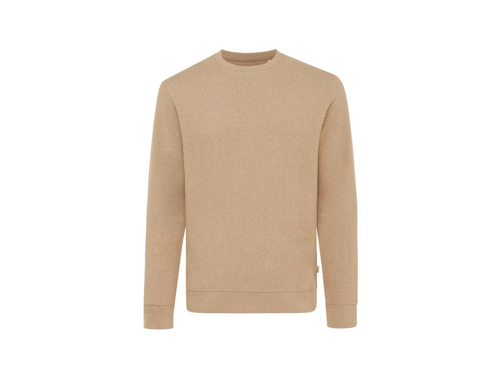 Iqoniq Denali Crew neck i ufarvet genanvendt bomuld, heather brown