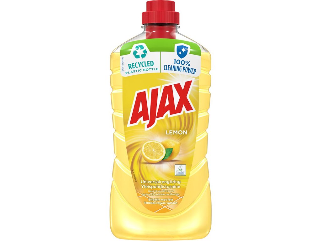 Ajax Universalrengøring Lemon med farve & parfume 1 liter