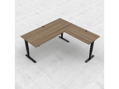 Hæve-/ sænkebord 180x180 cm med sort stel