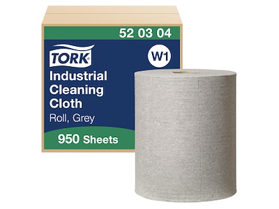Aftørringspapir Tork W1 520304 Industri 1-lags grå 950 ark/rl.