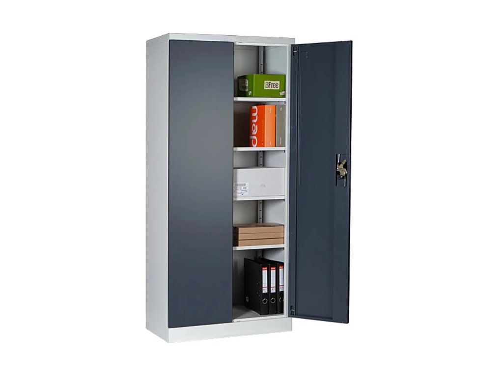 Opbevaringsskab SKD 800x1800x435mm hvidt kabinet/antracit låger